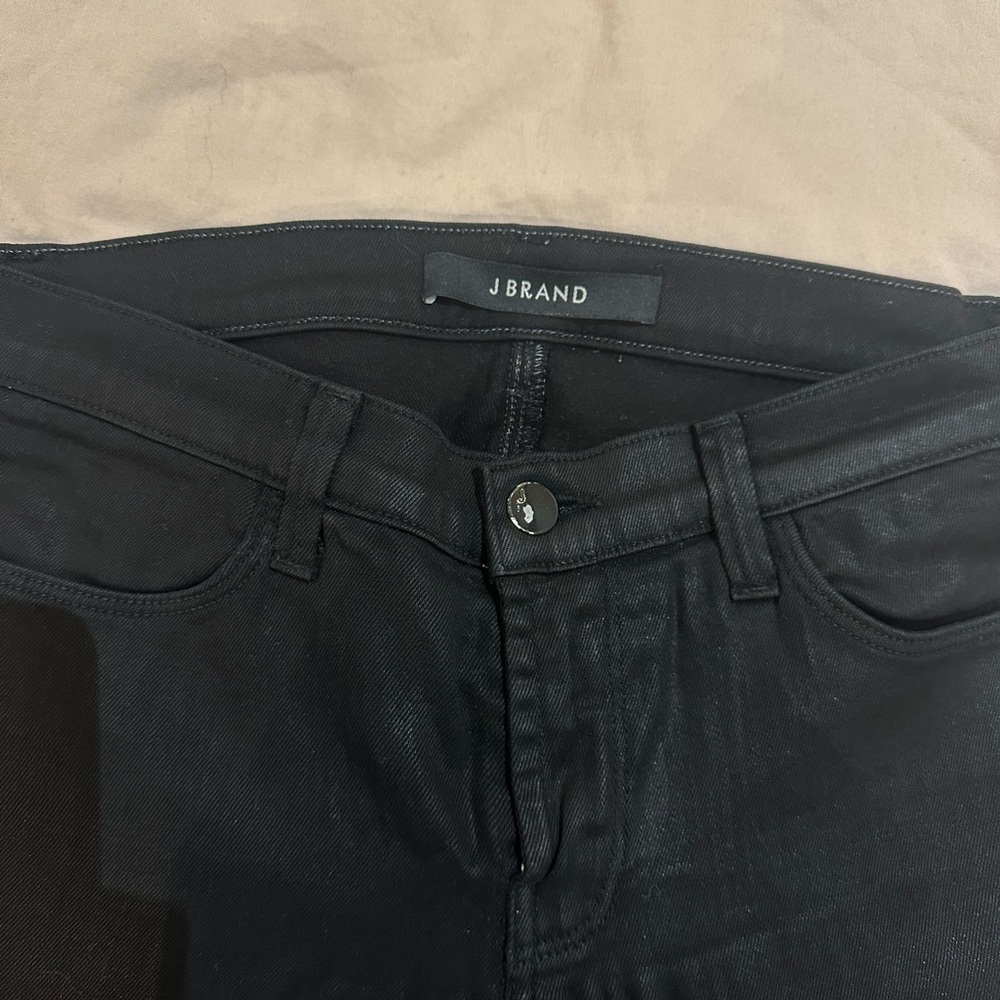 J Brand Dark black wax Skinny leg Denim